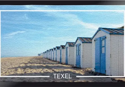 Deurmat 'Texel strandhuisjes'